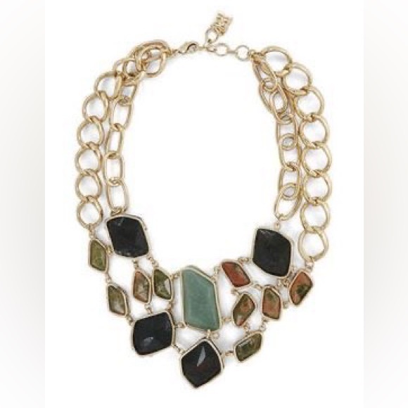 BCBG Jewelry - Statement Green BCBG necklace with Gold Hardware